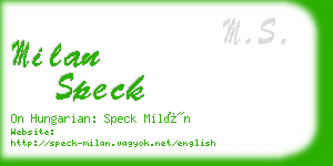 milan speck business card